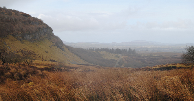 Rolling landscape in Irish countryside