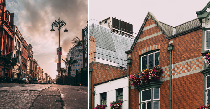 A view of the red brick architecture in Dublin