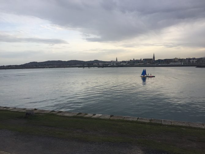 Howth harbour with sailboat