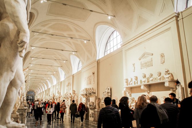 group of people in museum