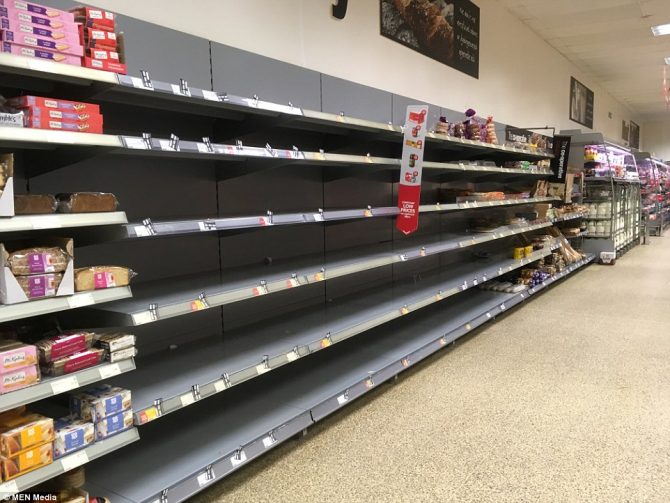 empty supermarket shelves 