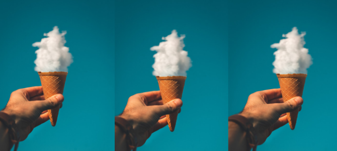 cloud over an ice cream cone 