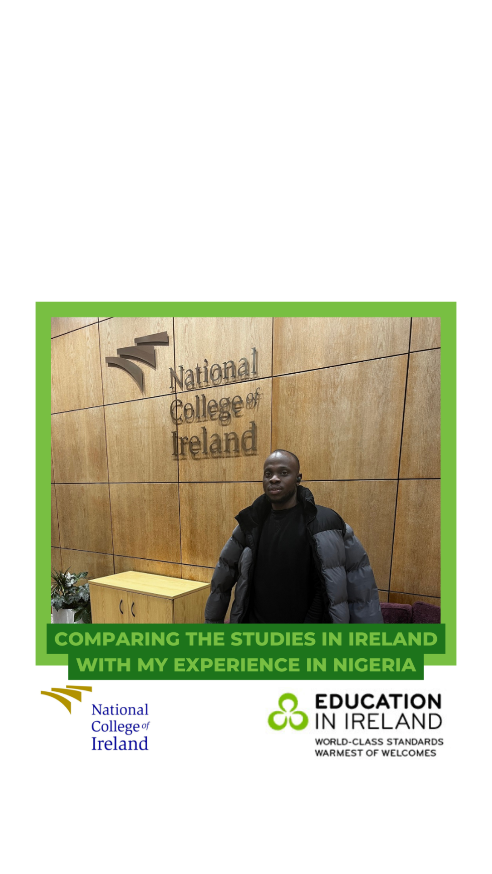 Comparing the studies in Ireland with my experience in Nigeria Study